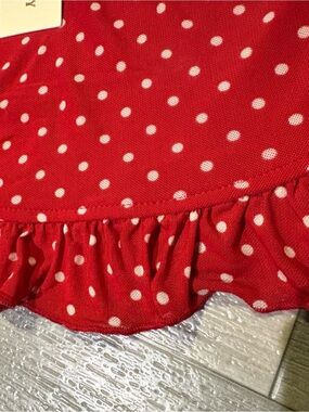 Red Polka Dot Ruffled Top